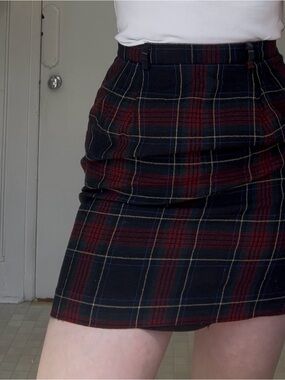 Vintage wool plaid skirt